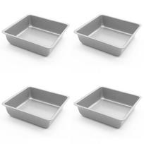 4/6 vnt. kvadratinė mini pyrago forma, nelipni kepimo skarda duonai, picai, 4 colių anglies plieno pyrago forma, kepimo indas, kepimo reikmenys virtuvei white