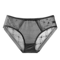 Ladies Summer Sexy Hollow Lace Smooth Ice Silk Breathable Bag Hip Low Waist Triangle Briefs One size
