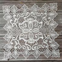 Modern Lace Embroidery Table Place Mat Cloth Placemat Cup Mug Tea Coffee Coaster Dining Doily Drink Glass Pad Christmas Kitchen for Home Square 38CM&Rectangular