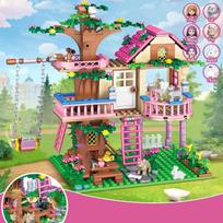 Friends City Tree House Warm Season Holiday Villa Castle Construction Blocks Sets Figures Garden DIY Playthings designed for Children Girls Birth