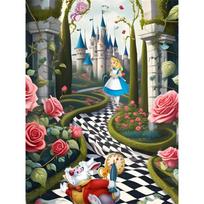 Disney 5D DIY Diamond Painting Iconic Scene Illustrations From Alice in Wonderland Cartoon Full Diamond Mosaic Art Wall Decoration Set Round 20x30cm
