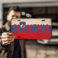 Vintažinis Slovėnijos nacionalinės temos aliuminio metalinis ženklas Retro kaimo stiliaus sienų dekoras namams, barui, kavinei, biurui, svetainei Sienų Ar 15x30cm(5.9x7.8inch)