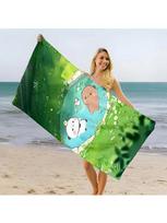 Cute Cartoon Bubu Dudu 1pc Printed Beach Towel, Absorbent & Lightweight for Vacation/Swimming/Yoga/Fitness and Summer Essentials W30*H60(CM)