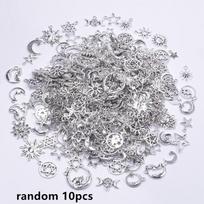Light Gold Color Random Mix 10/20/30/50pcs Sun Moon Star Charms For Jewelry Making Materials To Make Bracelets Handmade Pendant