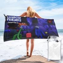 Rainbow Friends Beach Towel Soft Microfiber Quick Dry Absorbent Quick Towels For Bath W30*H60(CM)