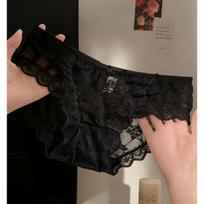 Ladies Summer Thin Style Pure Desire Sexy Lace Mesh Gauze Transparent High Split Waist Triangle Briefs one size