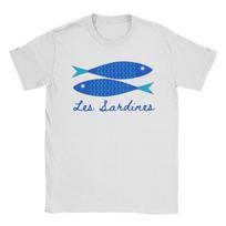 Les Anchois Fisherman Aesthetic  Sardine Fish TShirts for Men Awesome  Cotton Tees Round Collar Short Sleeve T Shirts Gift 4XL gray