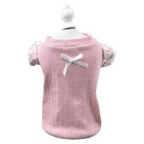 Dog Cotton Vest Lace Ruffle Cap Sleeve Pullover Puppy Clothes Soft Breathable Summer Pet T Shirt with Bow for Small Medium Dogs Cats S