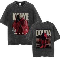 Rapper Kanye West Vultures Logo T Shirt Mens Women Hip Hop Vintage Washed T Shirts Fashion Trend ONeck Tshirt Tops Streetwear S
