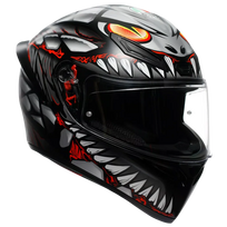 AGV šalmas K1 S Lyzard matinė juoda/raudona/pilka