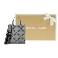 MICHAEL KORS Gigi Letter Logo Diamond Chain Print Fabric Tote Bag Tote Shopping Bag Shoulder Crossbody Handbag Women's Beige and Black Original box juoda