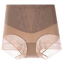 Ladies Summer Thin Lace High Waist Without A Wrinkle Belly Lift Hip Naked Breathable Cotton Crotch Triangle Briefs M