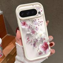 Soft TPU Phone Case For Google Pixel 10 9 8 7 Pro Pixel 9 10 Pro XL 7A 8A 9A Shockproof Peach Blossoms Pattern Silicone Cover Google Pixel 10 Pro