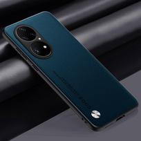 Luxury PU Leather Case For Huawei P50 Pro Back Cover Silicone Shockproof Full Protection Phone Case For HuaweiP50 Pro P50Pro For Huawei P50 Pro žalia