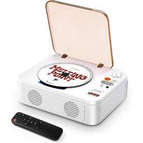 Portable CD Player with Bluetooth, 2600mAh Battery, USB & AUX, Dual 3W Speakers, Remote Control – for Seniors, Nostalgia Gift, Home Party balta