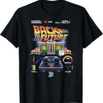 Back To The Future 40th Anniversary Video Game Style T-Shirt S įvairiaspalvis