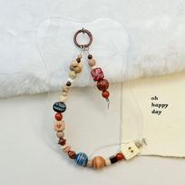 Beaded DIY Phone Chain: Sheep Horn & Grain Doll Charm, Autumn/Winter Coffee Series