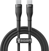 Veger Kabelis USB-C to USB-C PD 20V 5A 100W CC05 1.5m, Juoda