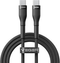 Veger Kabelis USB-C to USB-C PD 48V 5A 240W CC03 1.5m, Juoda