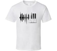 Fortepijono klaviatūros širdies plakimo marškinėliai Muzikos mylėtojo pianisto dovana Marškinėliai Nauji Unisex marškinėliai XXXL white