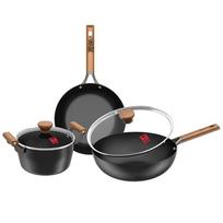 KBH Titanium Non-stick Wok, Frying Pan & Soup Pot Set