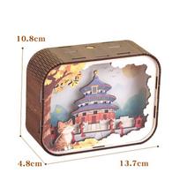 3D Wooden Puzzles China Famous landmark Frame Painting Building Blocks Model Kit Night Lights Desk Decorations Toy Boy Girl Gift