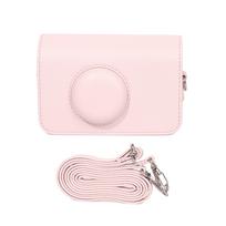 PU Leather Case Retro Camera Bag for EKTAR H35 F9 501F Protective Cover Solid Color Carry Case with Shoulder Strap rožinė