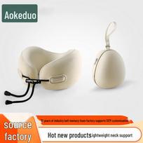 Aokedou Portable Memory Foam U-shaped Travel Neck Pillow violetinė