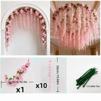 Multicolor Sunflower Simulated Flower Vines Hanging Design Hanging Garland  Wall Decoration rožinė