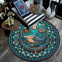 Ocean Adventure Glass Round Area Rug Under Office Chairs Bedroom Living Room Home Decor 80cm x 80cm
