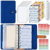 PU A6 Soft Budget Binder Planner 6 Hole Binder Pockets Notebook Binder  Financial Management tamsiai mėlyna spalva