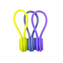 3PCS Soft Silicone Magnetic Cable Winder Organizer Cord Earphone Storage Holder Clips Cable Winder For Earphone For Data Cable 3pcs(G.G.P)