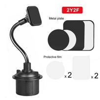 Magnetic Cup Holder Phone Mount, Flexible Gooseneck Arm Car Cup Phone Holder, Super Strong Magnets Mount for All Cellphones Black2F2Y