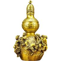 Brass Eight Immortals Gourd Feng Shui Statue – Chinese Wealth & Blessing Figurine for Entryway, Home Office Desk or Shelf Decor, Spiritual
