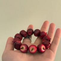 Resin Fruit Resin Bracelet Elastic Rope Y2K Beaded Bracelet  Theme Park Travel Outfits vyno raudonos spalvos