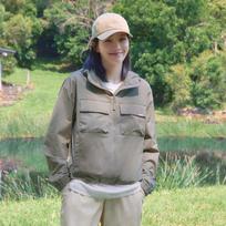 [Snowpeak] Route Women's Pocket Windbreaker Vintage Gray (S26MWRWB61) 85(S)