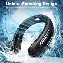 Portable Neck Fan, USB Rechargeable 360° Cooling Hands Free Bladeless, 4 Speeds 16H Battery, Wearable for Travel Office Outdoor juoda