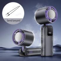 VUUV Mini USB Charging Handheld Fan Desktop Small Fan With Mobile Phone Holder Portable And Simple Outdoor Small Fan tamsiai pilka spalva