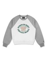 La Maison Studio Women'S Crop Sweatshirt Bearfriends Two-Tone Mix Sweatshirt Melange Gray White (Fcc3Ts450W) Melange Gray White/S Brushed