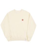 Graver [Unisex] Pink Flower Dot Embroidered Sweatshirt_Cream Cream/S