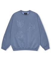 Yes Ic Y.E.S Pigment Embroidery Sweatshirt Blue Xl