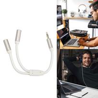 3.5mm 1 Male to 2 Female Headphone Splitter Gold Plated Dual Output Aux Cord  for Laptop Straight Plug