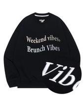 Divine Distance Relax Vibe Embroidered Sweatshirt [Black] L