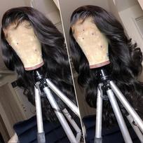 Pre Plucked HD Front Lace Wig 100% Raw Virgin Human Hair,13X4 HD Lace Frontal Wig 4X4 Lace Closure Human Hair Wigs (as the picture,14 in&Body Wave&4x4)