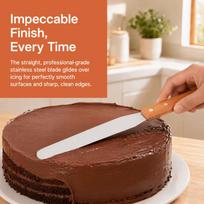 Wood Handle Cake Icing Spatula Straight Blade Bread Cream Scraper  Cake Decorating M