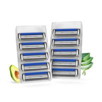 LetsShave Pro 2 Max Twin Blade Razor Cartridges - Pack of 10 | Open Flow Architecture | Pivoting Head Refills with Aloe Strip & Diamond-Coated Blad