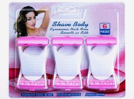 N M Z Women's Razor Blade Hair Removal Disposable Blades 6 PC Safty Stainless Blade Wet Use Shaving Razor