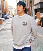 Cream Soda Lab Basketball Arc Small Logo Sweatshirt Gray L
