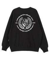 Astral Projection Back Shield Emblem Oversized Drop Shoulder Sweatshirt_Black L