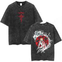 Game Enthusiasts Street Retro Washed T-shirt Men Women Fashionable Oversize Tee Casual Y2K Top Street Wear Horror Fantasy Dark Style L